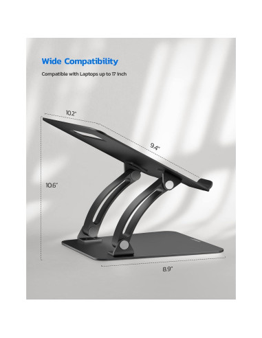 Soporte para Laptop Nulaxy C1 Ajustable Ergonómico Negro