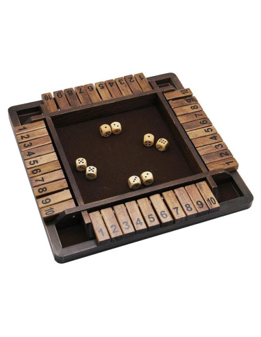 Juego de Dados Shut The Box Juegoal para 4 Jugadores
