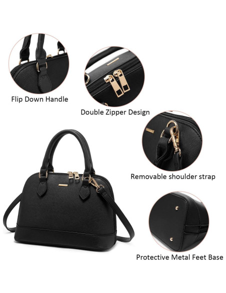 Bolso Cruzado LOVEVOOK Negro Doble Cierre 24x11x18 cm Bolso Cruzado LOVEVOOK Negro Doble Cierre 24x11x18 cm
