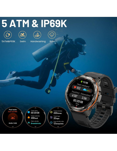 Reloj Inteligente AMAZTIM T3 Ultra GPS Acero 50M Resistente