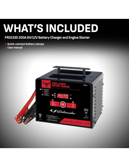 Cargador y Arrancador Schumacher FR01335 4-en-1 200A 12V Cargador y Arrancador Schumacher FR01335 4-en-1 200A 12V
