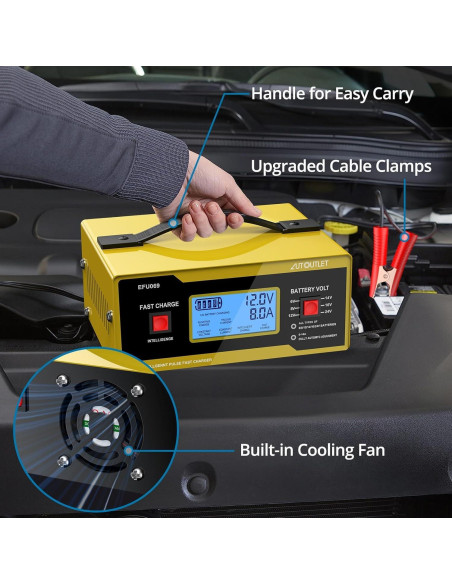 Cargador de Batería Automotriz AUTOUTLET AM551eu 6-24V 10A Cargador de Batería Automotriz AUTOUTLET AM551eu 6-24V 10A