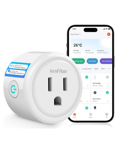 Enchufe Inteligente WiFi KimFilter 5.79cm Control por App Enchufe Inteligente WiFi KimFilter 5.79cm Control por App