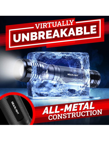 Linterna LED GearLight S2500 - Brillante y Compacta 18,4 cm