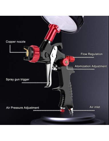 Pistola de Pulverización Aflybltol BL061 1.3mm con Manómetro