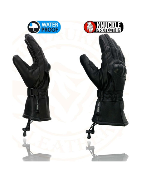 Guantes de cuero impermeables Milwaukee Leather SH815 para hombre Guantes de cuero impermeables Milwaukee Leather SH815 para hombre