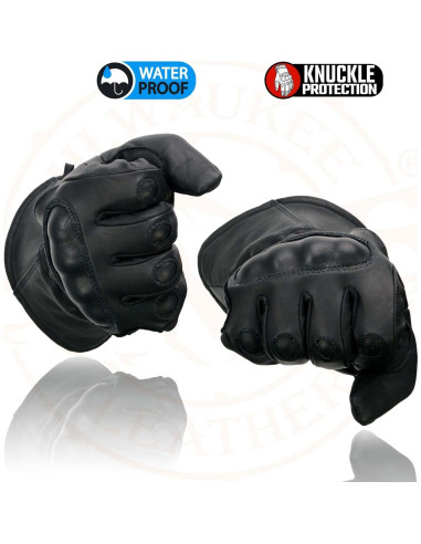 Guantes de cuero impermeables Milwaukee Leather SH815 para hombre