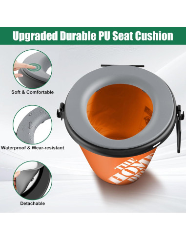 Asiento de Inodoro PAHTTO para Cubo de 19L con Cojín