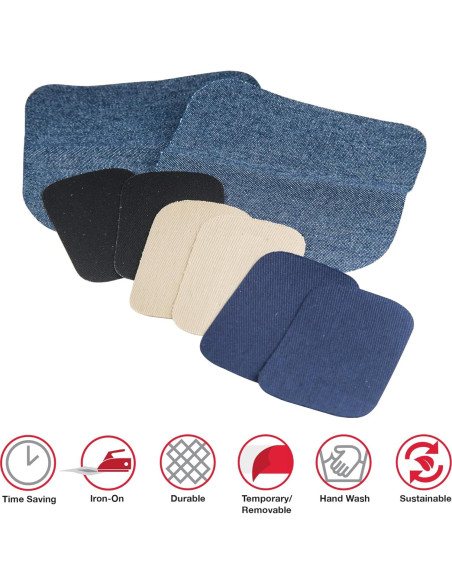 Parches Termoadhesivos SINGER Denim y Twill 8 Piezas Parches Termoadhesivos SINGER Denim y Twill 8 Piezas