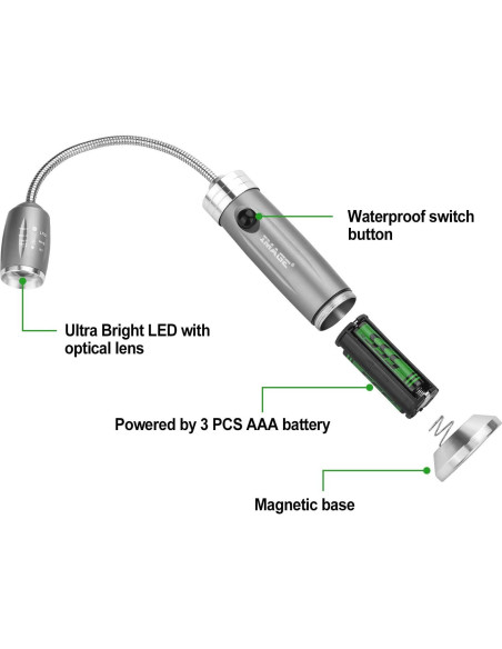 Luz de Barbacoa IMAGEN LED Magnética con Cuello Flexible Luz de Barbacoa IMAGEN LED Magnética con Cuello Flexible
