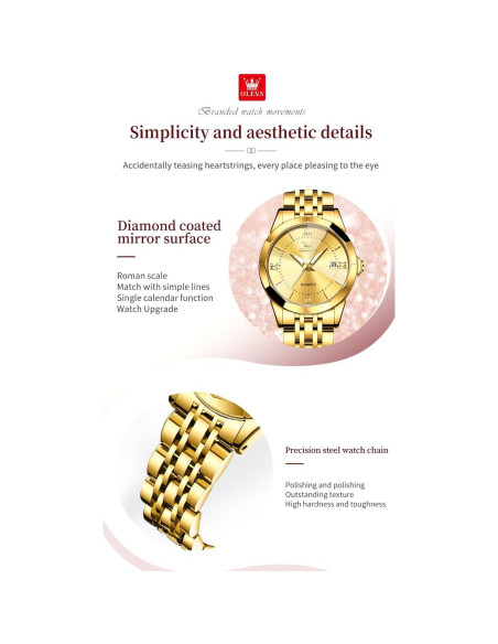 Reloj de Diamante de Lujo OLEVS para Mujeres - Acero Inoxidable, 30m Resistente al Agua Reloj de Diamante de Lujo OLEVS para Mujeres - Acero Inoxidable, 30m Resistente al Agua