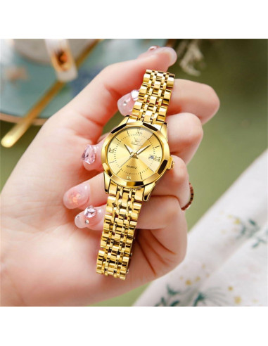 Reloj de Diamante de Lujo OLEVS para Mujeres - Acero Inoxidable, 30m Resistente al Agua