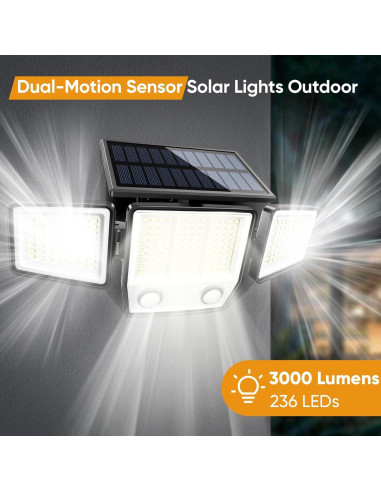 Luces Solares MDCMDCM con Sensor de Movimiento 3000LM IP65
