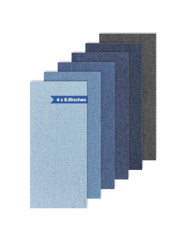 Parche de mezclilla LCEAI para reparar jeans - 6 colores 10.1x22.6cm