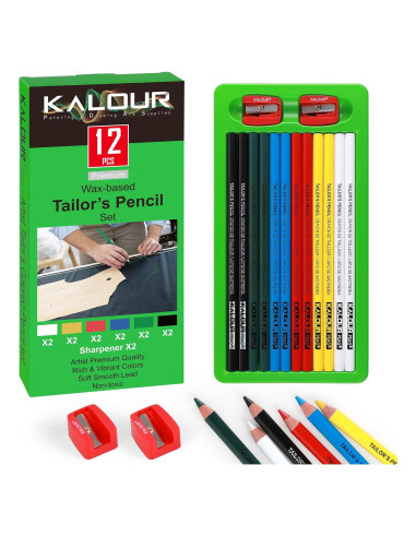 Juego de Lápices de Sastre KALOUR 12 PCS Solubles en Agua