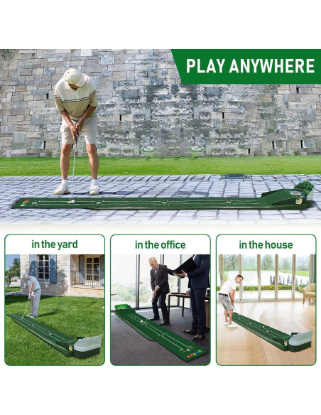 Alfombra de Putting HUAEN G7 2.84m 3 Huecos Plegable Alfombra de Putting HUAEN G7 2.84m 3 Huecos Plegable