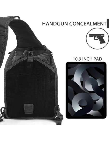 Mochila Sling Táctica HAOMUK Rover Pequeña EDC Negra Mochila Sling Táctica HAOMUK Rover Pequeña EDC Negra