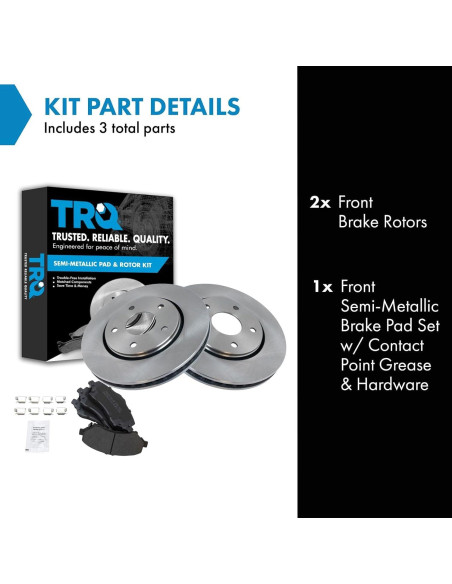 Kit de Freno Delantero TRQ Semi-Metalico BKA10561 302 mm Kit de Freno Delantero TRQ Semi-Metalico BKA10561 302 mm
