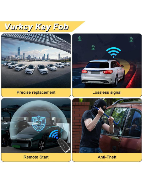 Control Remoto Llavero Vurkcy 2 Pcs para Chevy y GMC Control Remoto Llavero Vurkcy 2 Pcs para Chevy y GMC