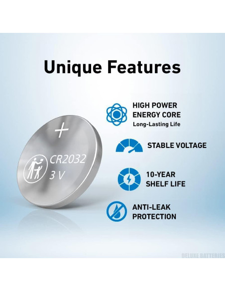 Baterías CR2032 Deluxe para llaveros Hyundai (Paquete de 2)