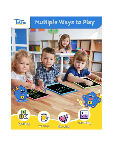 Tableta de Escritura LCD TEKFUN 2 Paquetes 21.6 cm Azul Tableta de Escritura LCD TEKFUN 2 Paquetes 21.6 cm Azul