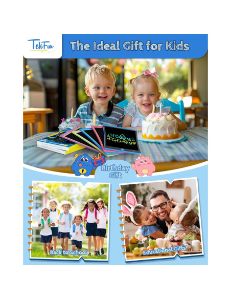 Tableta de Escritura LCD TEKFUN 2 Paquetes 21.6 cm Azul Tableta de Escritura LCD TEKFUN 2 Paquetes 21.6 cm Azul