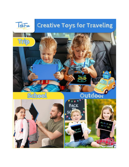 Tableta de Escritura LCD TEKFUN 2 Paquetes 21.6 cm Azul Tableta de Escritura LCD TEKFUN 2 Paquetes 21.6 cm Azul