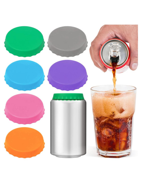 Paquete de 6 tapas de silicona MECHEER para latas estándar Paquete de 6 tapas de silicona MECHEER para latas estándar