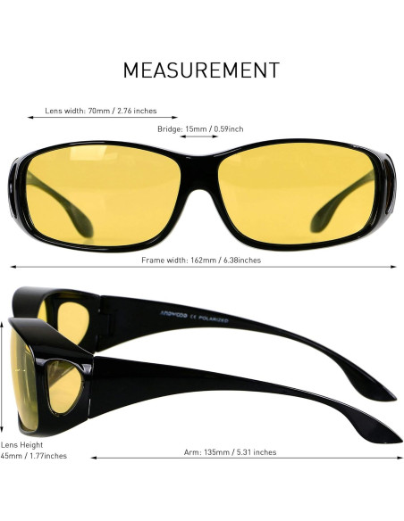 Gafas de Visión Nocturna ANDWOOD Polarizadas Ajuste L Gafas de Visión Nocturna ANDWOOD Polarizadas Ajuste L