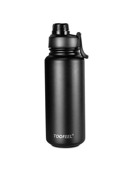 Botella Aislada TOOFEL 1L Acero Inoxidable Negro Botella Aislada TOOFEL 1L Acero Inoxidable Negro