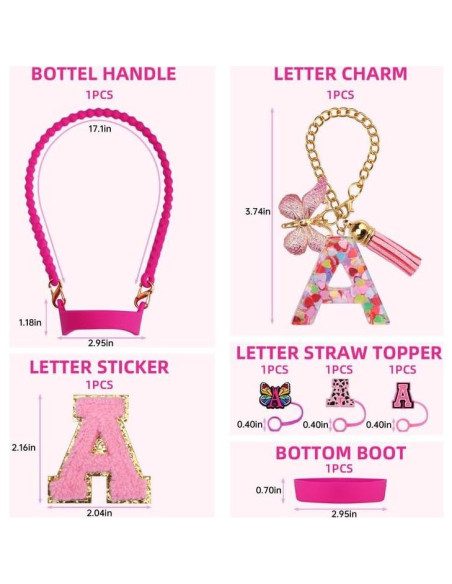 Juego de Accesorios 8 Piezas ZYBIDEAL para Taza Stanley Rosa Juego de Accesorios 8 Piezas ZYBIDEAL para Taza Stanley Rosa