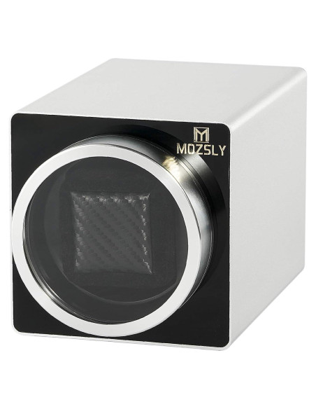 MOZSLY Reloj Winder Individual para Relojes Automáticos Plata MOZSLY Reloj Winder Individual para Relojes Automáticos Plata