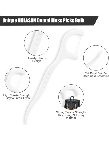 Palillos de Hilo Dental HOFASON 500 Unidades Higiénicos