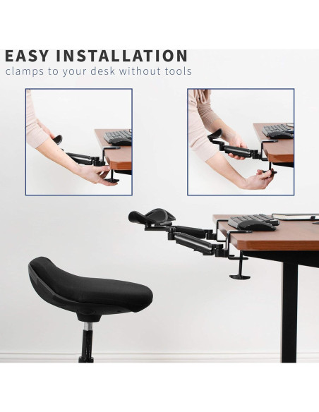 Soporte de Brazo VIVO MOUNT-ARM02P Ajustable 2 Piezas Negro Soporte de Brazo VIVO MOUNT-ARM02P Ajustable 2 Piezas Negro