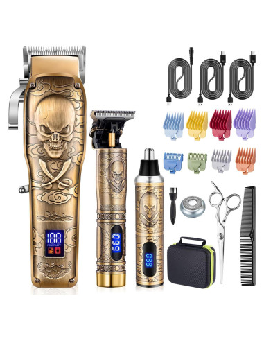 Set Recortadoras de Cabello Roziapro Inalámbricas Oro