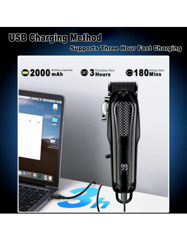 Cortadora de Cabello JAVENPROLIU Inalámbrica 2000mAh 180min