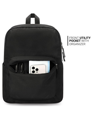 Mochila Negra ZORFIN para Escuela y Viaje 24L Resistente