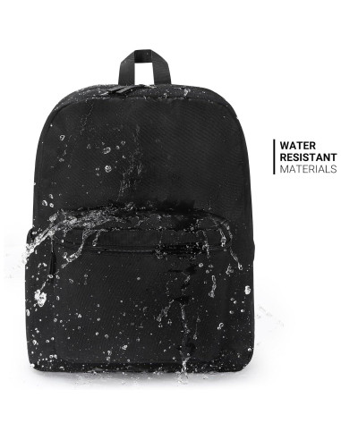 Mochila Negra ZORFIN para Escuela y Viaje 24L Resistente