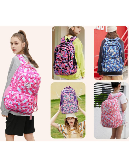 Juego de Mochila y Bolsa de Almuerzo Bansusu 3 Piezas Niña Juego de Mochila y Bolsa de Almuerzo Bansusu 3 Piezas Niña