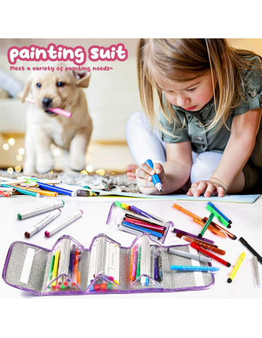 Juego de Marcadores MeCids 48 Piezas Estuche Rosa