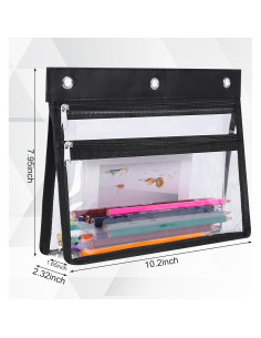 YoeeJob 24 Fundas de Lápiz con Cremallera para Carpeta 3 Anillas 2