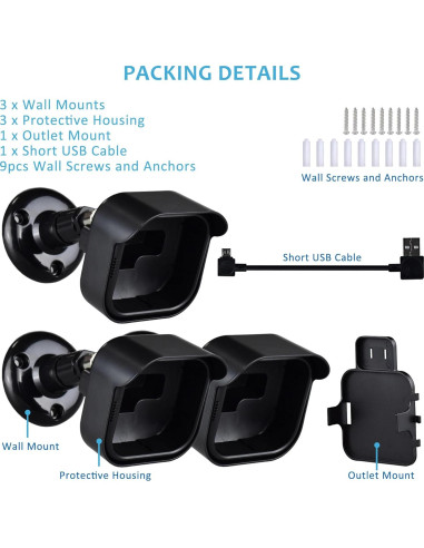 Soporte para Cámara Blink 4ta Gen GoHonor 3 Piezas Ajustable