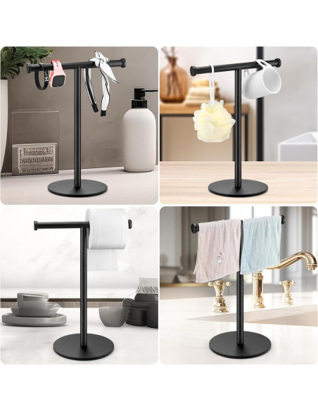 Soporte para Toallas de Mano KEWANNO Negro Mate 40.64x17.02 cm Soporte para Toallas de Mano KEWANNO Negro Mate 40.64x17.02 cm