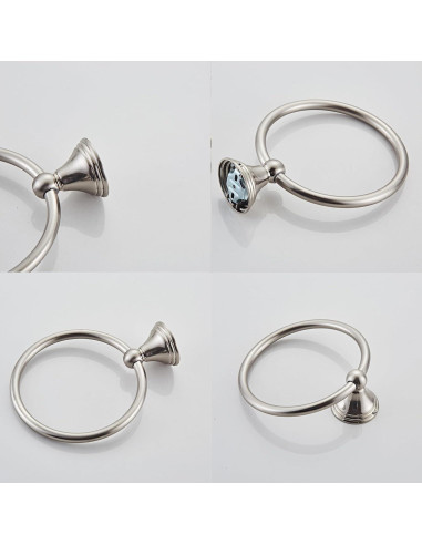 Anillo de Toalla Bluebyrne Níquel Cepillado 15 cm Redondo