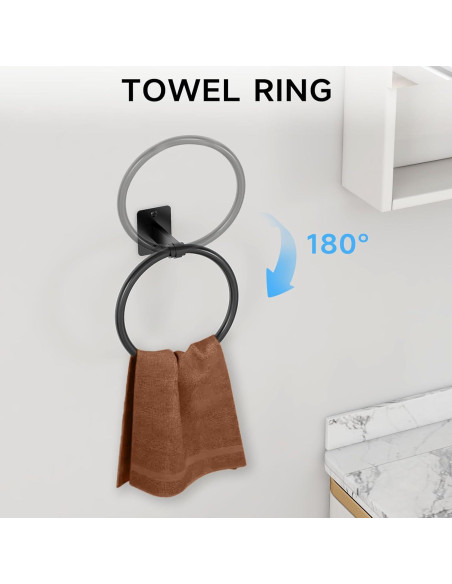Juego de Accesorios de Baño KLJKPA 4 Piezas Negro Mate Juego de Accesorios de Baño KLJKPA 4 Piezas Negro Mate