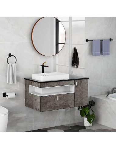 Juego de Accesorios de Baño KLJKPA 4 Piezas Negro Mate