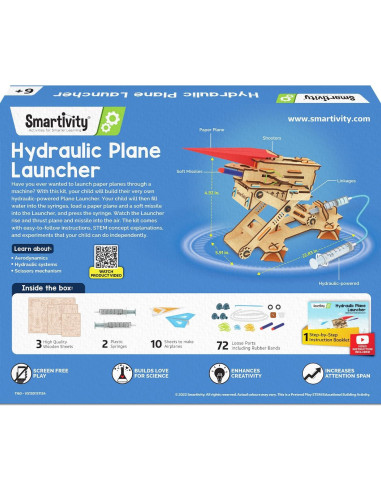 Smartivity Lanzador Hidráulico de Aviones y Dardos 2en1