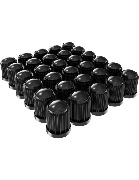 30 Tapas de Válvula Neumático SAMIKIVA Universal Negro 30 Tapas de Válvula Neumático SAMIKIVA Universal Negro