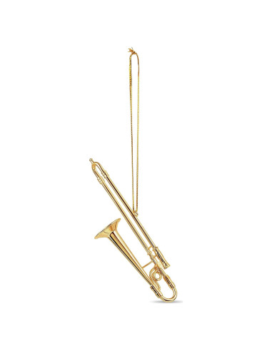 Adorno de Árbol de Navidad Trompeta de Oro Broadway Gifts 10 cm