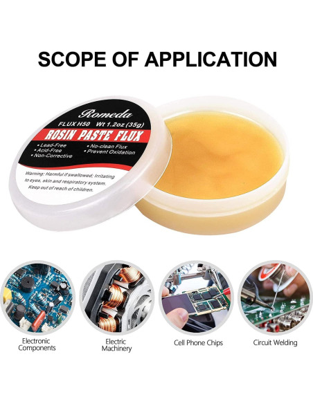 Pasta de Flux de Soldadura Romeda 2 Tarros 70g Sin Plomo